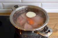 Куриный суп с пшеном и перепелиными яйцами
